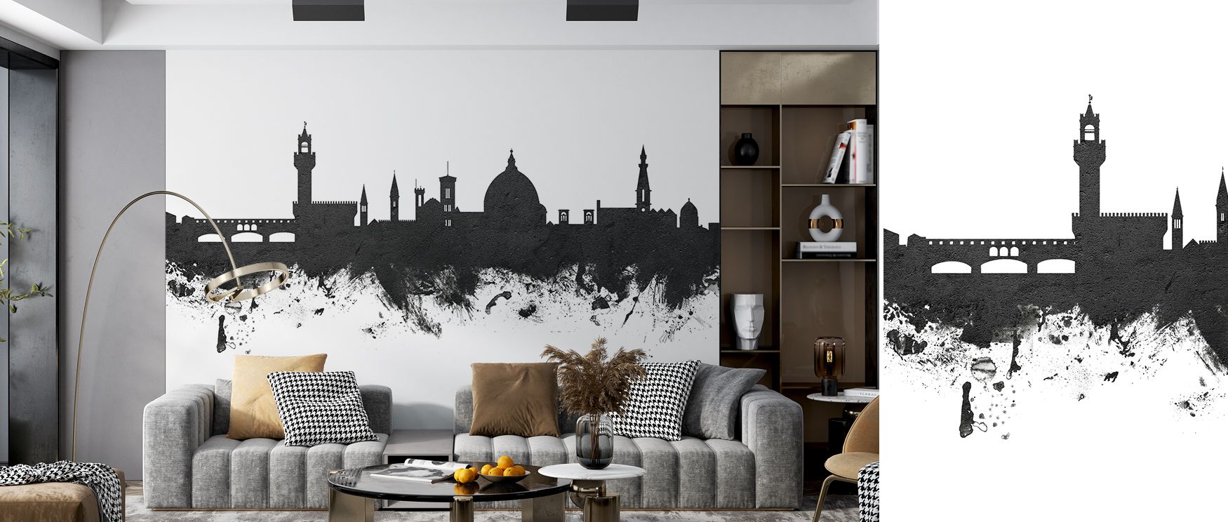 Florence Italy Skyline Black & White Wallpaper offers historic presence through monochrome beauty. Its design suits reflective bedrooms or modern offices, where atmosphere matters. The skyline’s iconic imagery carries sophistication, enriching interiors w