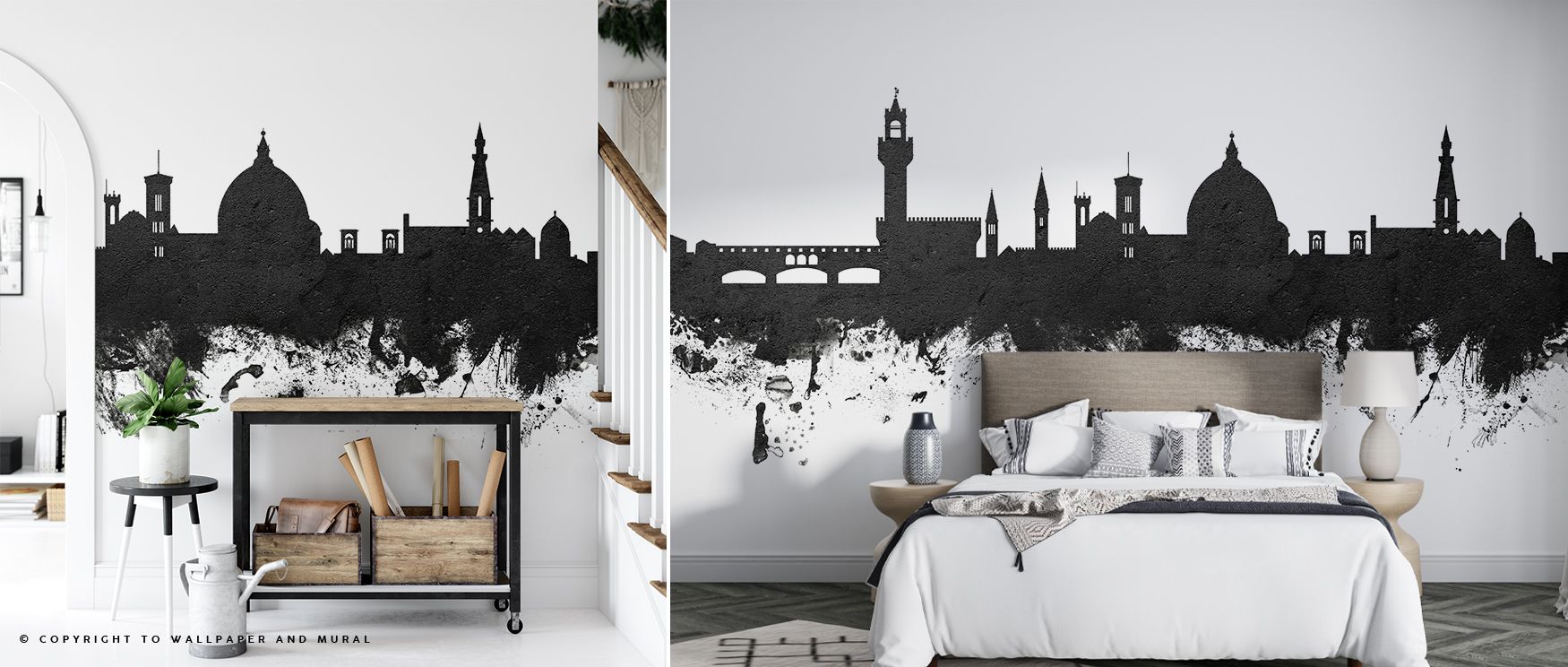 Through monochrome refinement, Florence Italy Skyline Black & White Wallpaper adds urban character to interiors. Its iconic details suit living spaces or studies, offering calm heritage presence. The design celebrates Florence’s grandeur, blending history