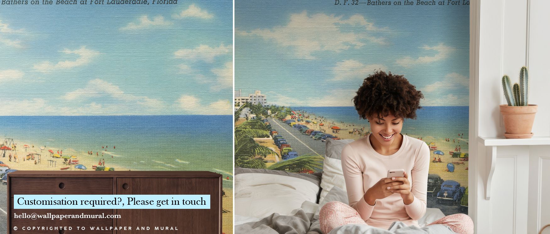 With vibrant storytelling, Florida Postcard Screenprint Wallpaper enriches interiors with retro charm. Its playful tones brighten living rooms or studies, uplifting mood. The design celebrates history through postcard imagery, creating cheerful atmosphere