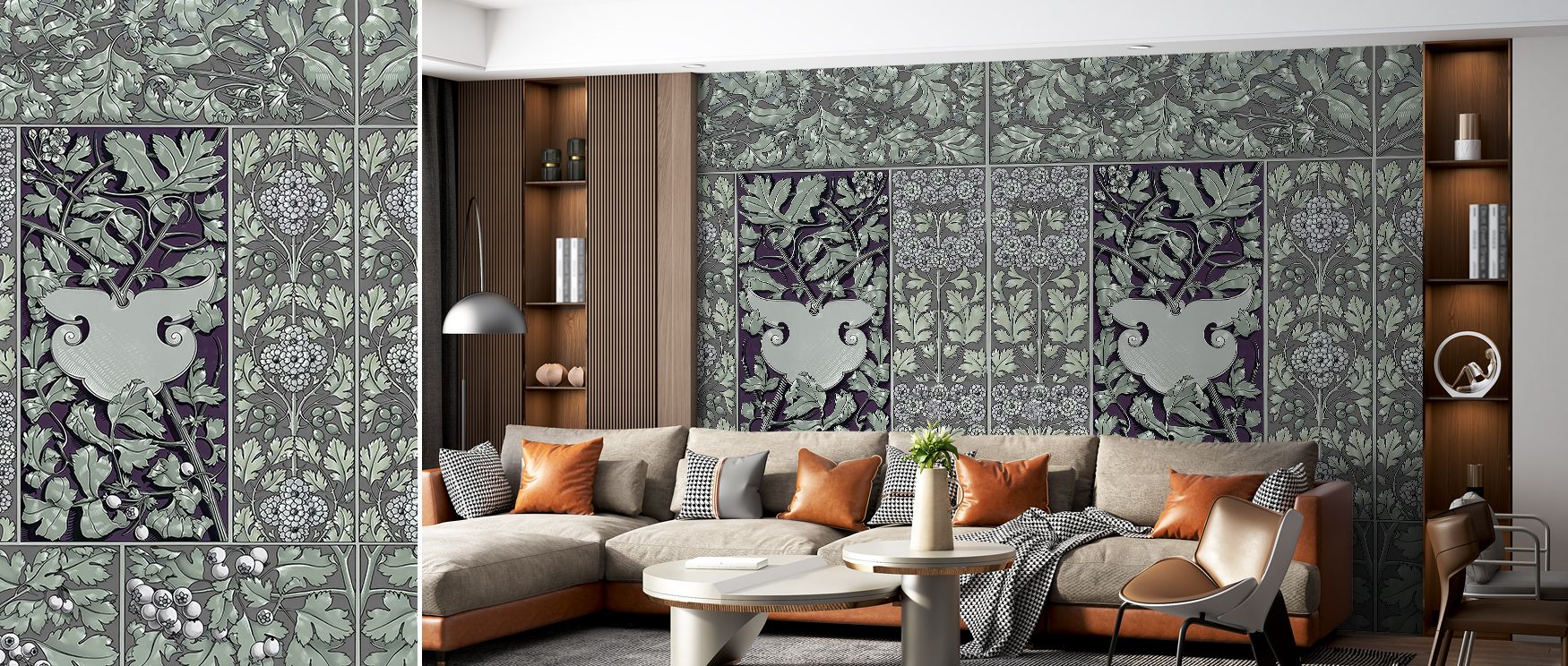 Flowers and Berries Green Wallpaper beams joy, floral patterns radiating life into interiors. Its tones suit kitchens or cozy corners, providing cheerful rhythm. The design thrives on garden elegance, uplifting walls gracefully. Each motif offers charm, e