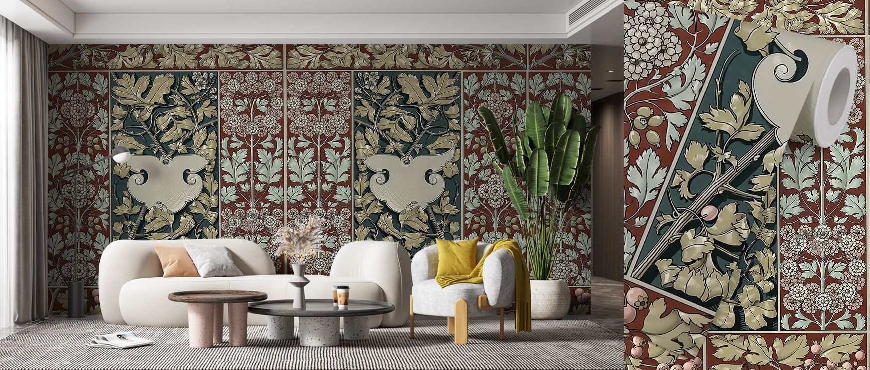 Flowers and Berries Red Wallpaper captures vitality with radiant imagery. Its floral and berry motifs shine in bedrooms or offices, uplifting mood. The design thrives on joyful rhythm, creating walls that feel alive with natural artistry. It inspires refl