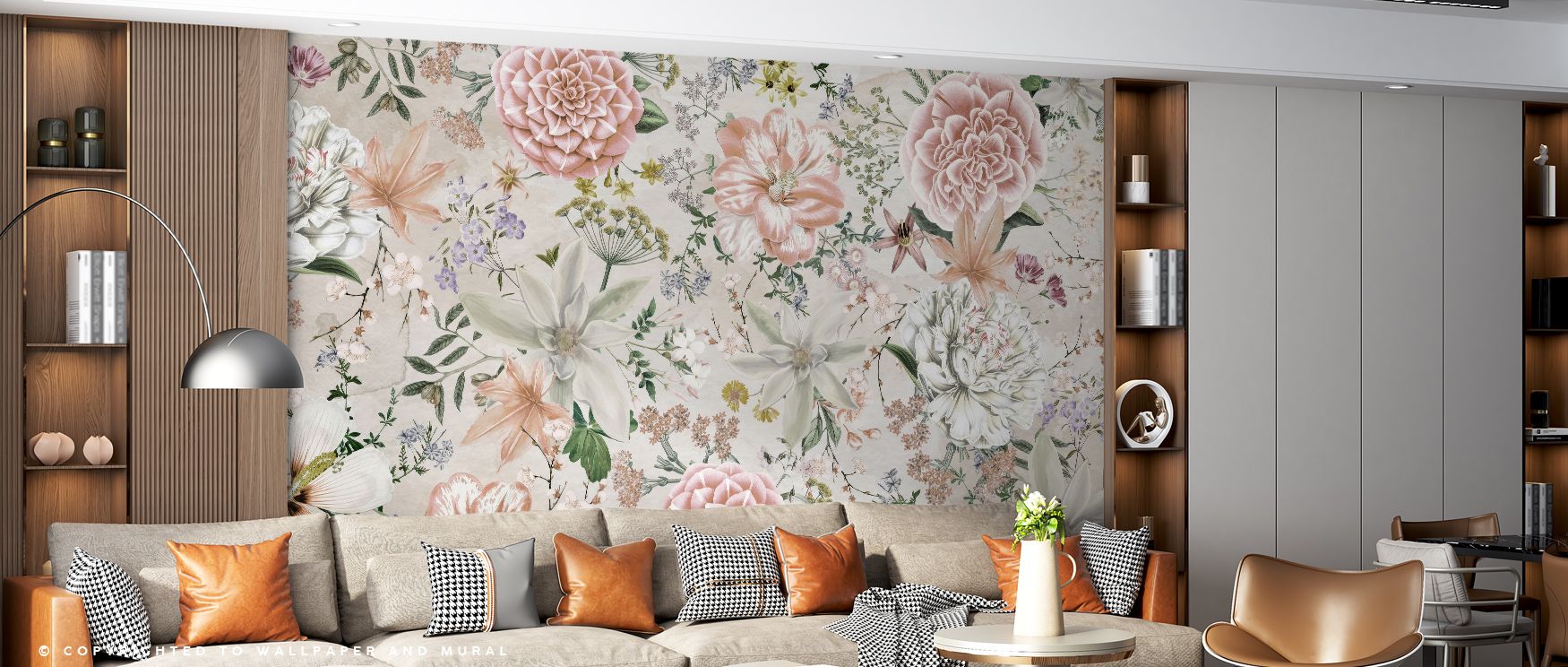 Flowers and Stripes Wallpaper beams sophistication, motifs weaving gentle rhythm into spaces. Suitable for bedrooms or creative corners, it enhances mood naturally. The design celebrates artistry, merging nature and geometry. Each wall becomes a canvas of
