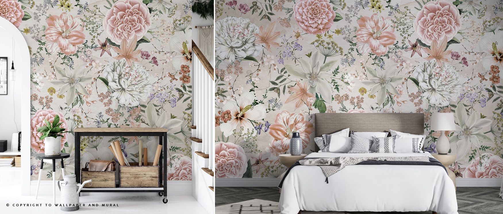 A balanced presence defines Flowers and Stripes Wallpaper, floral charm and stripes interacting gracefully. Its tones enhance living spaces or reflective rooms, offering sophistication. The design builds calm atmosphere, filling walls with artistic rhythm