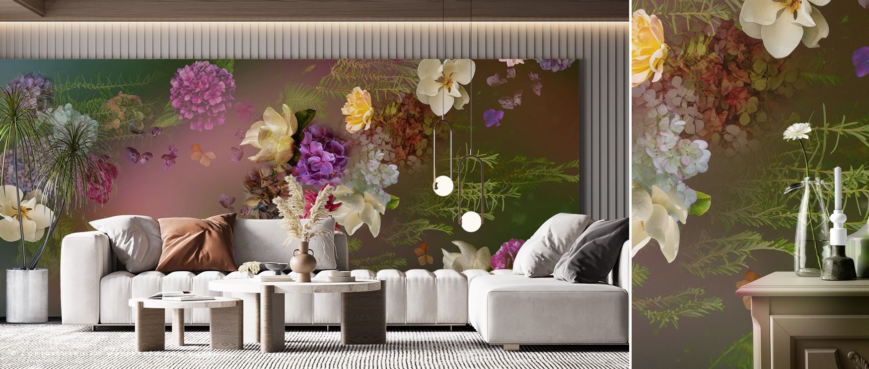 Natural detail defines Flowing Garden Wallpaper, its patterns radiating freshness and charm. Bedrooms or offices benefit from its calm mood. The design enhances interiors, turning walls into artistic backdrops. It balances vibrancy with serenity, ensuring