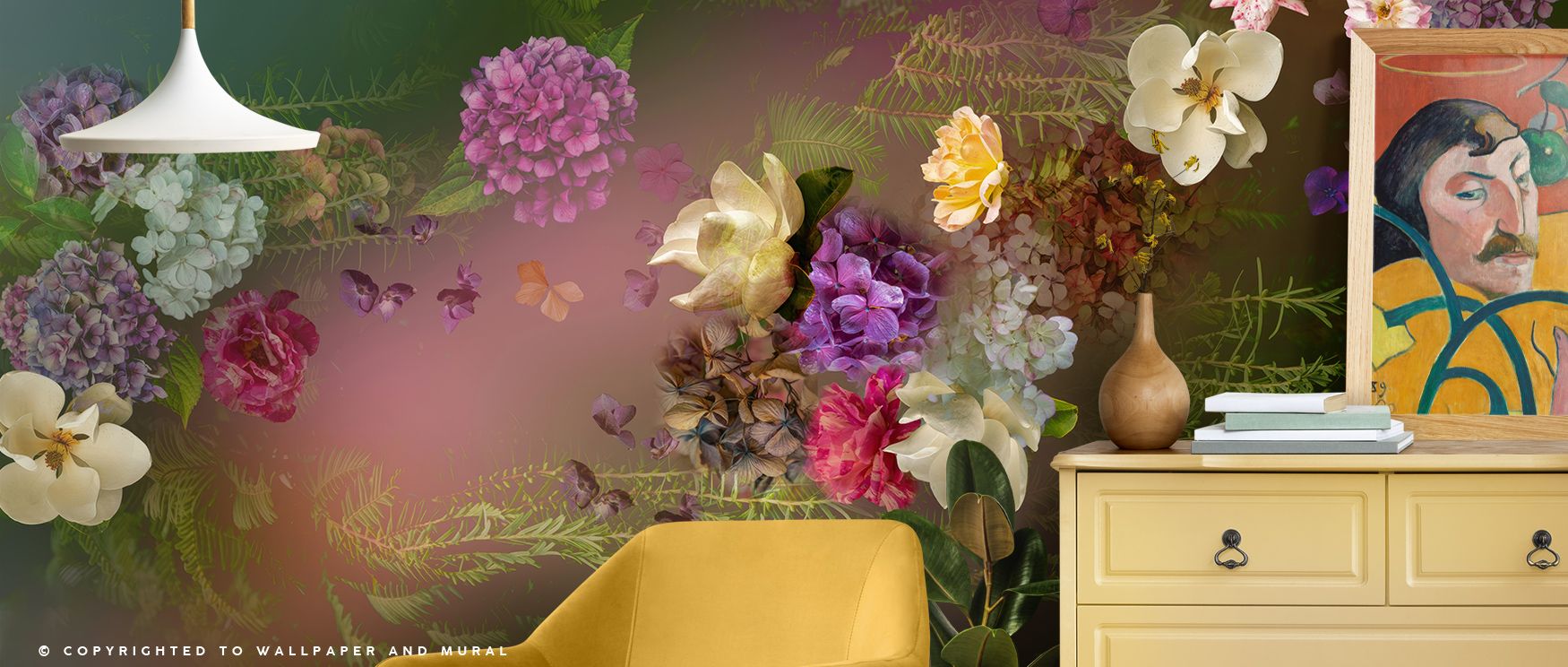 Flowing Garden Wallpaper beams freshness with graceful motifs, uplifting interiors gently. Its tones enrich kitchens or reflective areas, inspiring calmness. The design balances decorative elegance with liveliness, ensuring walls radiate natural artistry.