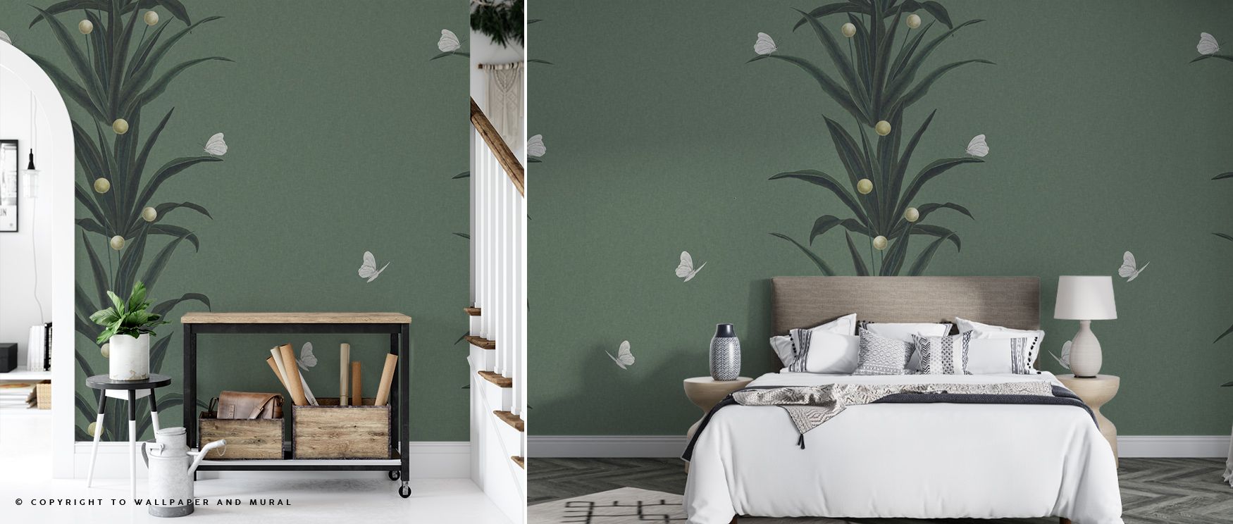 Through natural charm, Foliage & Butterflies Sage Wallpaper offers serenity. Its tones suit kitchens or studies, uplifting atmosphere gracefully. The design builds calm mood, weaving artistry into interiors. It thrives on botanical rhythm, enhancing walls