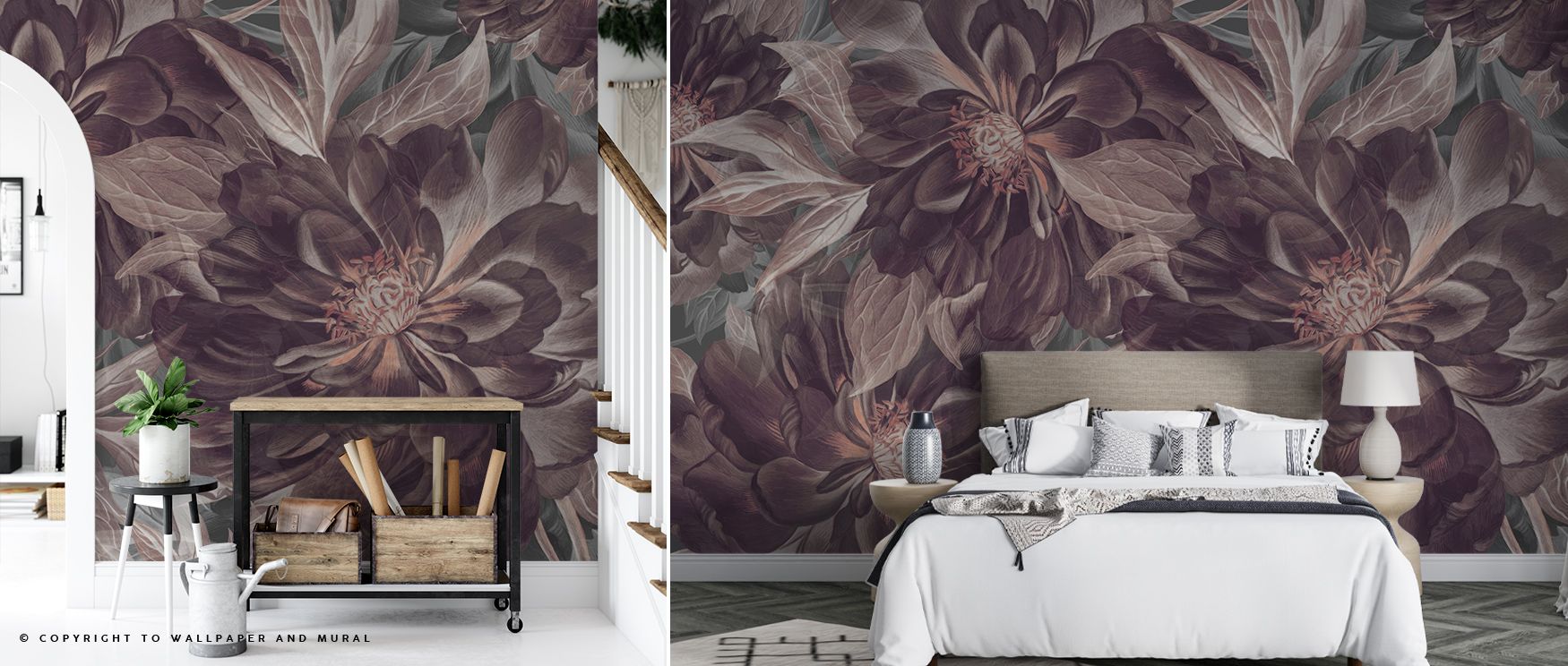 Botanical elegance defines Foliage Study Dark Plum Wallpaper, deep tones radiating charm. Suitable for living rooms or offices, it enriches mood naturally. The design thrives on strength and grace, uplifting interiors with richness. It transforms walls in