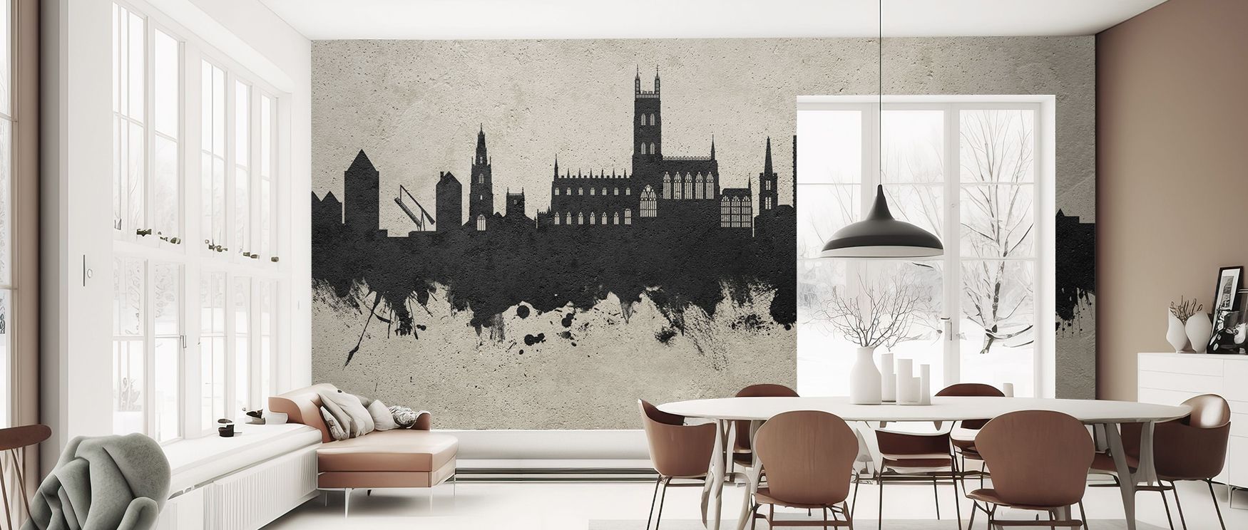 With industrial rhythm, Gloucester England Skyline Concrete Wallpaper beams charm. Its tones enrich bedrooms or kitchens, uplifting mood naturally. The design thrives on artistry, weaving heritage into walls. It enriches interiors gracefully, ensuring spa