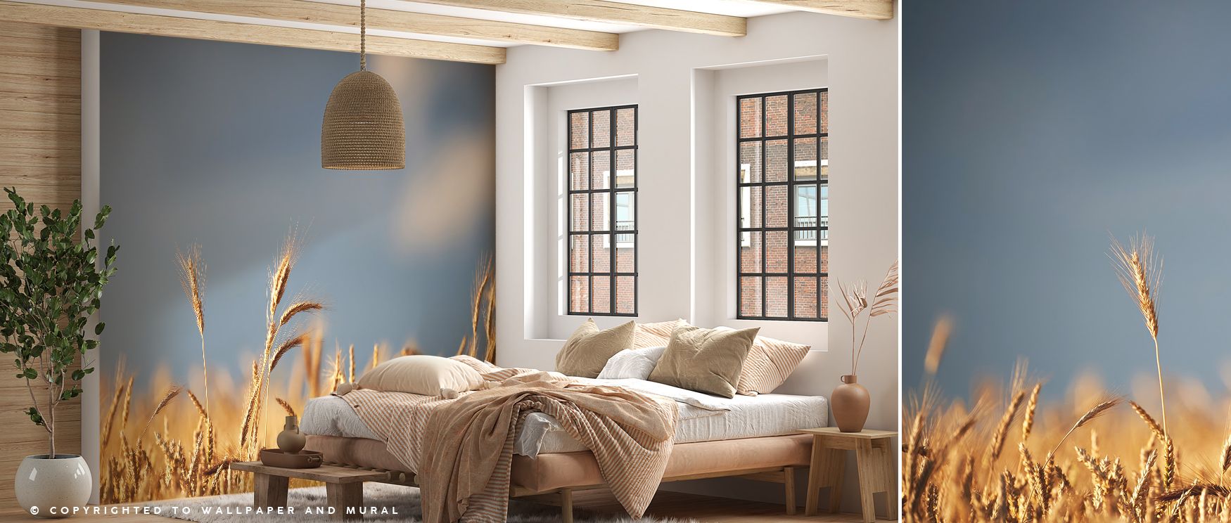 Golden Crop Field Wallpaper radiates calmness, tones enriching interiors with balance. Suitable for family lounges or bedrooms, it uplifts mood gracefully. The design thrives on rhythm, weaving serenity into homes. It enriches daily spaces naturally, offe