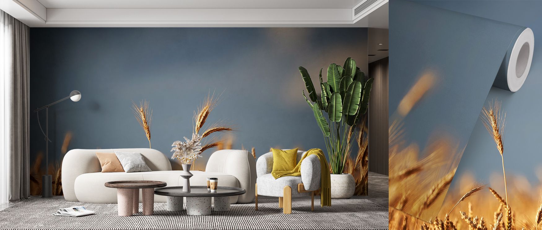 Golden Crop Field Wallpaper beams warmth, golden tones radiating charm. Bedrooms or reflective spaces thrive under its imagery. The design thrives on balance, weaving natural artistry into walls. It enriches interiors gracefully, ensuring homes beam with 