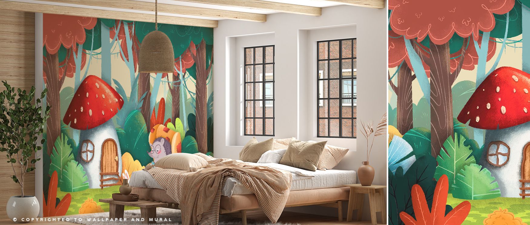 Grandma Hedgehog’s House Wallpaper radiates playful artistry, hedgehog motifs weaving charm. Suitable for nurseries or bedrooms, it uplifts mood naturally. The design thrives on enchantment, weaving delight into walls. It enriches interiors gracefully, en