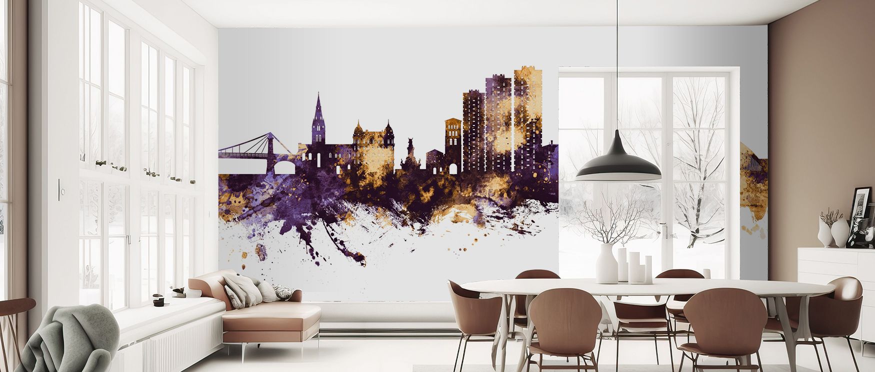 With luxurious tones, Grenoble Skyline Purple & Gold Wallpaper beams charm. Its imagery enriches bedrooms or offices, uplifting mood naturally. The design thrives on artistry, weaving heritage into walls. It enhances homes gracefully, ensuring spaces beam
