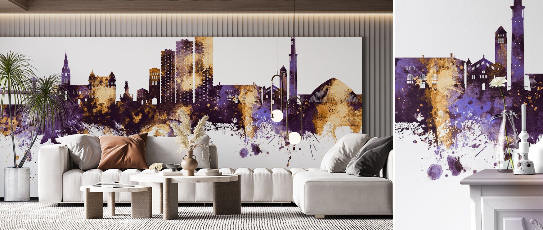 Cultural richness defines Grenoble Skyline Purple & Gold Wallpaper, tones radiating charm. Bedrooms or reflective corners thrive under its presence. The design thrives on heritage artistry, weaving balance into homes. It enriches interiors gracefully, ens