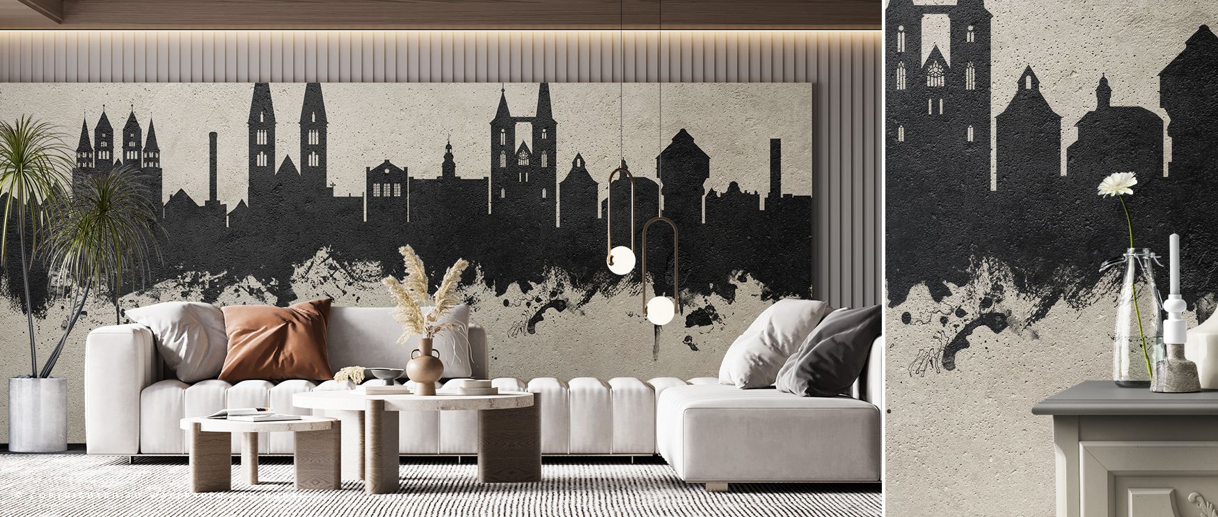 Halberstadt Germany Skyline Concrete Wallpaper beams grit, tones radiating refinement. Its imagery suits reflective spaces or kitchens, uplifting mood naturally. The design thrives on heritage artistry, weaving rhythm into walls. It enriches daily life gr