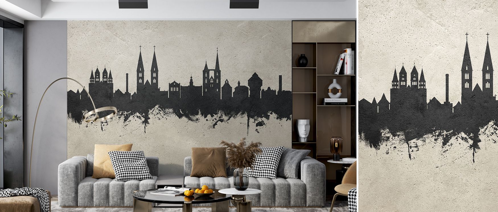 Halberstadt Germany Skyline Concrete Wallpaper beams balance, tones radiating grit. Its imagery suits reflective corners or lofts, uplifting mood naturally. The design thrives on heritage detail, weaving artistry into homes. It enriches interiors daily, e