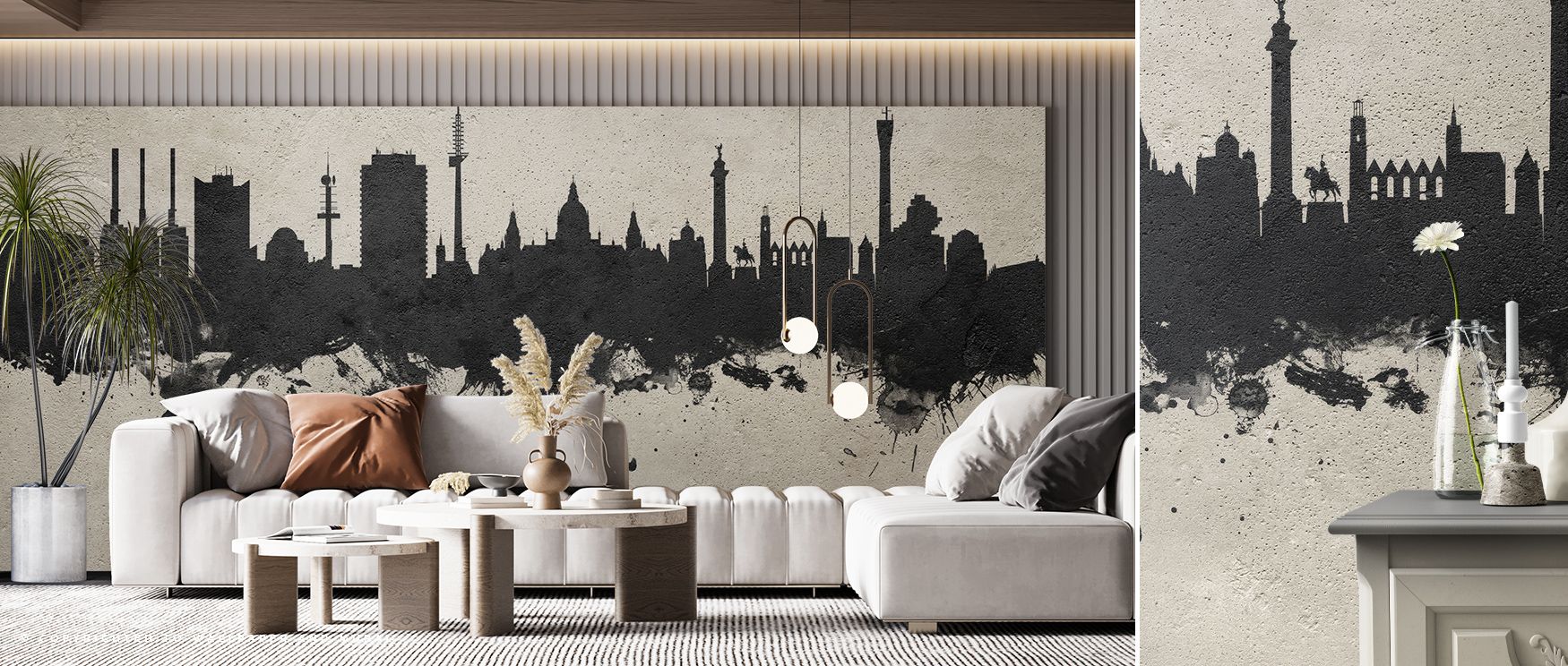 Hannover Germany Skyline Concrete Wallpaper beams strength, tones radiating charm. Its imagery suits reflective corners or lounges, uplifting mood naturally. The design thrives on grit, weaving artistry into interiors. It enriches walls gracefully, ensuri