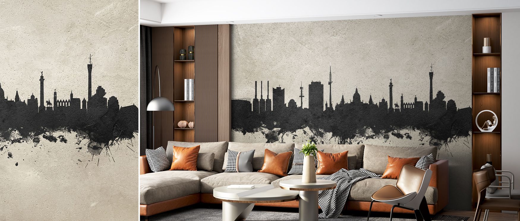 Industrial artistry defines Hannover Germany Skyline Concrete Wallpaper, tones radiating grit. Bedrooms or reflective rooms thrive under its presence. The design thrives on heritage charm, weaving strength into interiors. It enriches daily life gracefully