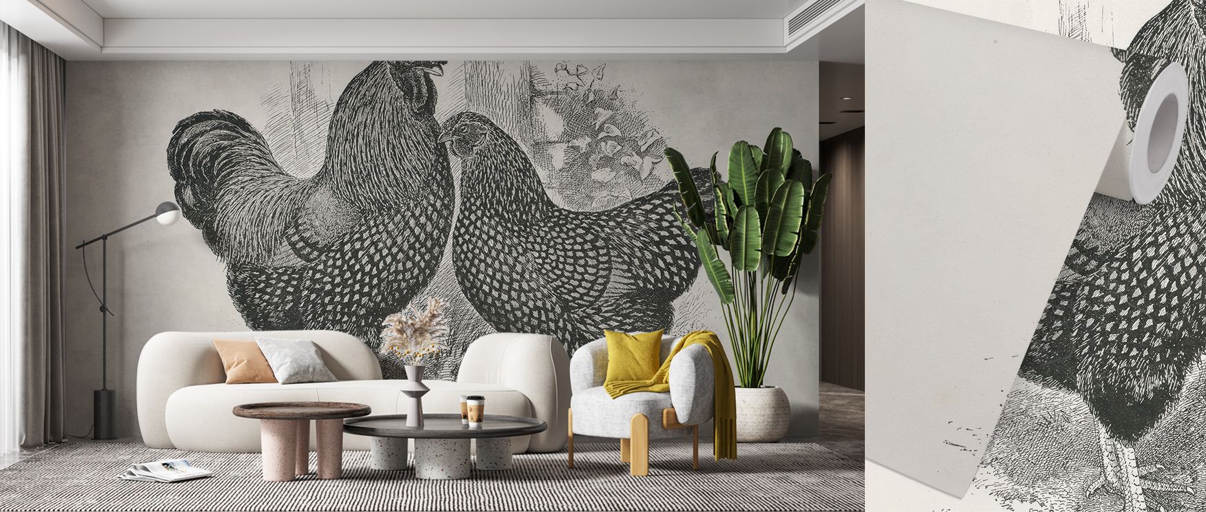Hen Party Wallpaper beams cheer, whimsical imagery radiating joy. Bedrooms or nurseries thrive under its presence. The design thrives on imagination, weaving charm into homes. It enriches daily life gracefully, ensuring spaces resonate with playfulness, b