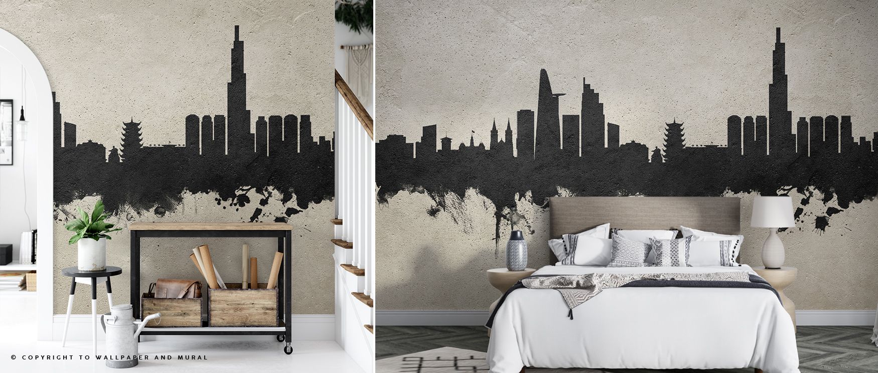 Ho Chi Minh City Vietnam Skyline Concrete Wallpaper captures bold city spirit with textured backdrops. Its industrial tone creates contemporary strength, ideal for offices or lounges. Through layered concrete motifs, the wallpaper becomes a declaration of