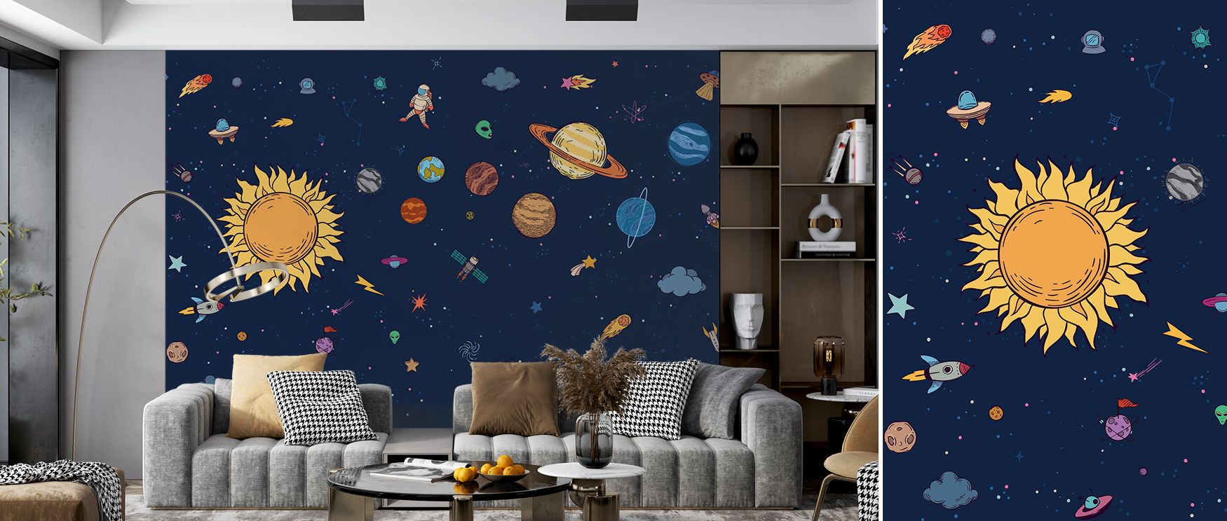 In Houston – We have a problem Wallpaper, abstract motifs create rhythm that feels bold and captivating. Suited for office or lounge spaces, it enriches interiors with strength. Each pattern suggests vitality and depth, creating balance between energy and