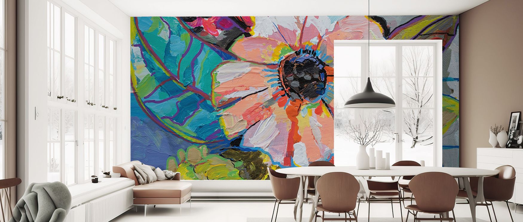 Island Flowers Wallpaper delivers tropical vitality through floral imagery layered with brightness. Its tones enrich bedrooms or living rooms, surrounding interiors with warmth and freshness. Each motif reflects charm, making spaces feel alive with tropic