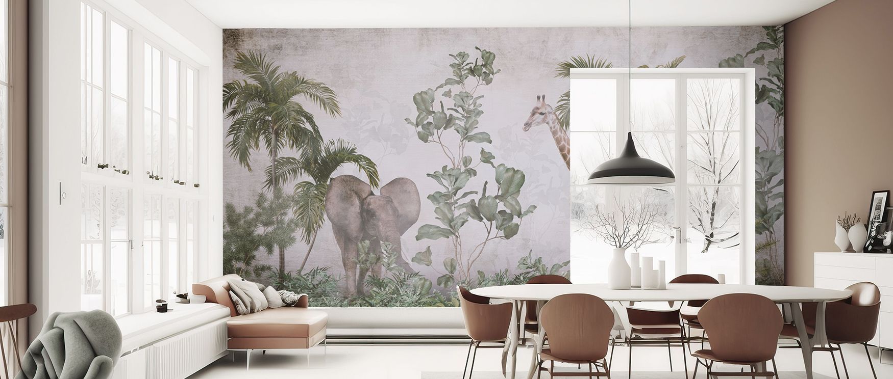 Jungle Oasis Wallpaper interprets abundance through greenery layered in tropical tone. Its imagery enriches bedrooms or living rooms, shaping interiors with depth. Each motif conveys freshness, creating immersive settings that radiate artistry and charm w