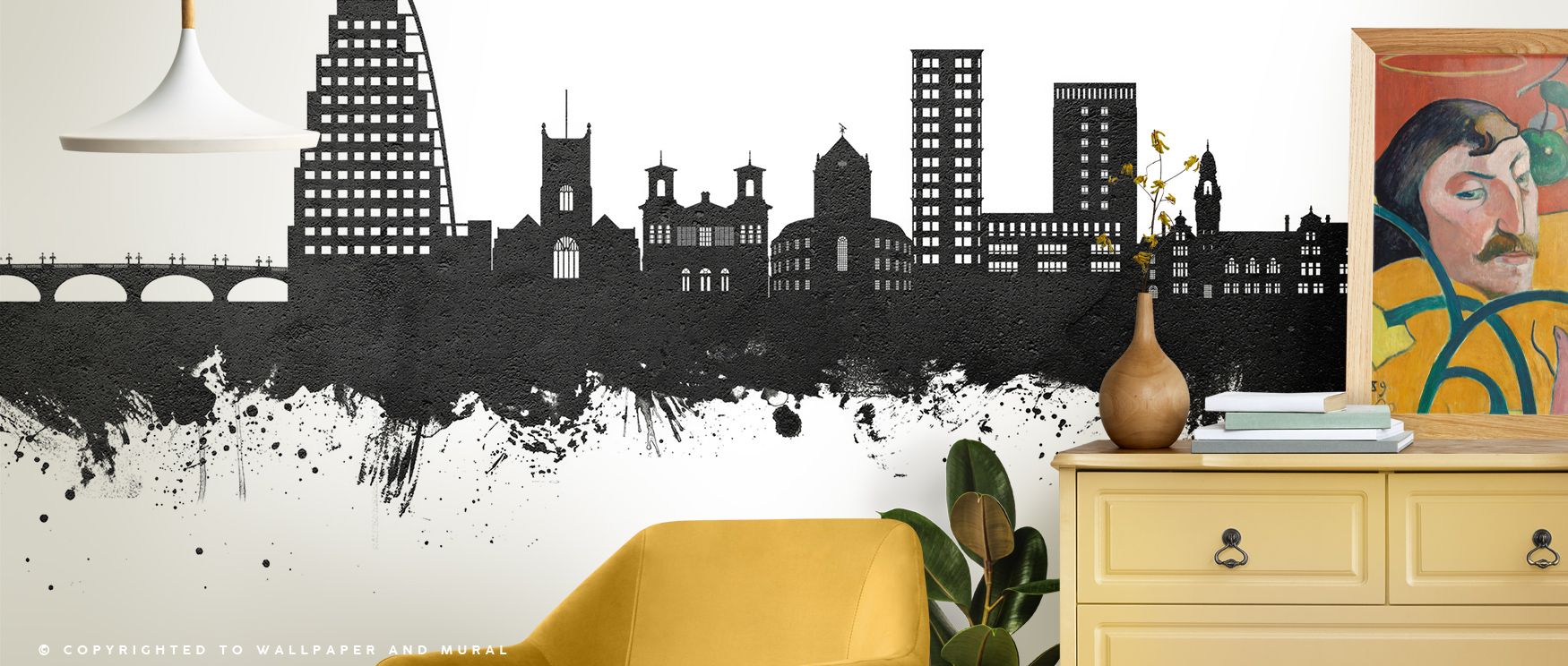 Heritage defines Kingston upon Thames England Skyline Black & White Wallpaper, imagery layered in bold monochrome. Perfect for offices or bedrooms, its motifs enrich spaces with strength. Each motif conveys balance, surrounding interiors with artistry and