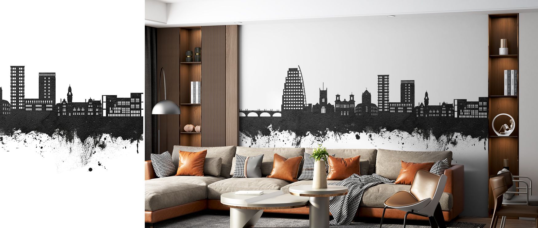Kingston upon Thames England Skyline Black & White Wallpaper interprets urban heritage into monochrome imagery filled with strength. Its motifs enrich living rooms or bedrooms, offering balance. Each pattern reflects artistry, shaping interiors into drama