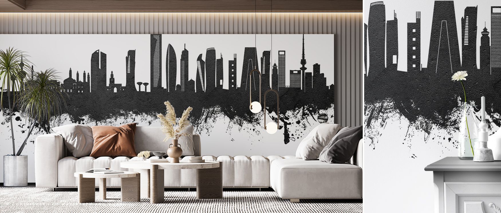 The spirit of Kuwait City Skyline Black & White Wallpaper lies in architectural imagery shaped with bold tone. Perfect for offices or living rooms, it enriches spaces with strength. Each motif conveys heritage, shaping walls into urban backdrops enriched 