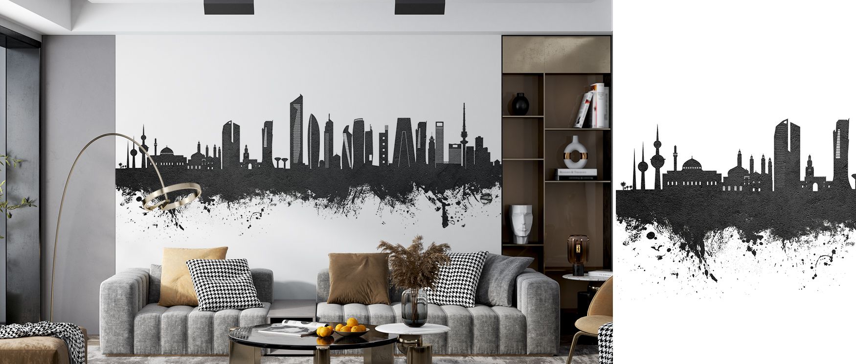 In Kuwait City Skyline Black & White Wallpaper, architectural silhouettes thrive in bold contrast. Its design enriches living rooms or bedrooms, adding strength. Each detail conveys heritage, shaping interiors into dramatic backdrops filled with artistry 