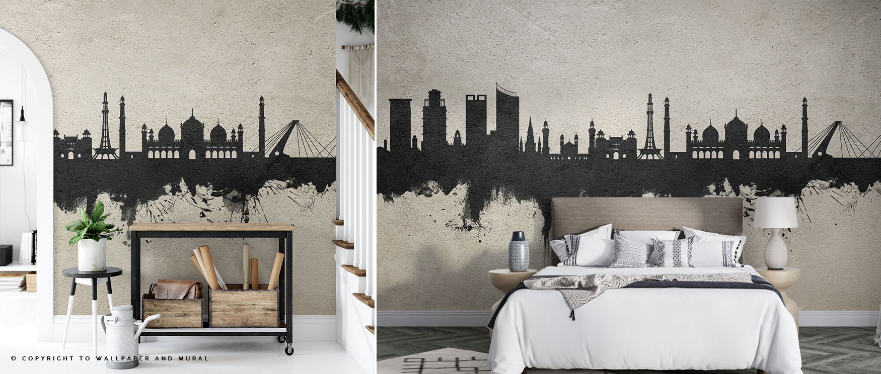 Lahore Pakistan Skyline Concrete Wallpaper interprets industrial imagery into textured tones. Perfect for lofts or bedrooms, it enriches atmosphere with strength. Each motif reflects heritage, creating bold metropolitan backdrops where grit, artistry, and
