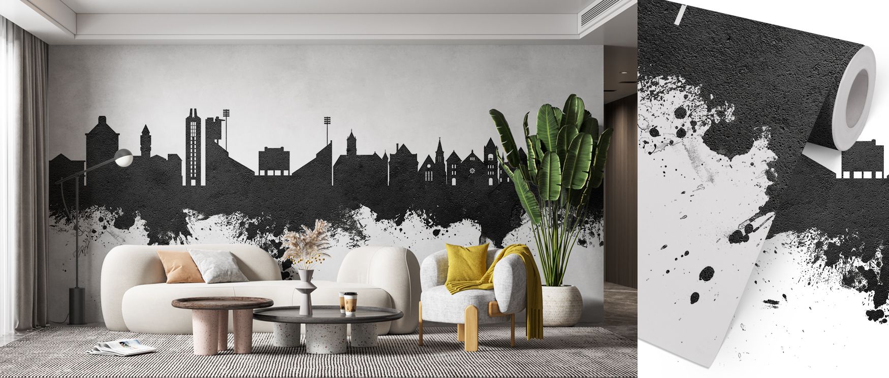 Heritage defines Lawrence Kansas Skyline Black & White Wallpaper, its imagery layered in monochrome tone. Perfect for offices or living rooms, it enriches atmosphere with strength. Each motif conveys balance, shaping interiors into cultural statements fil