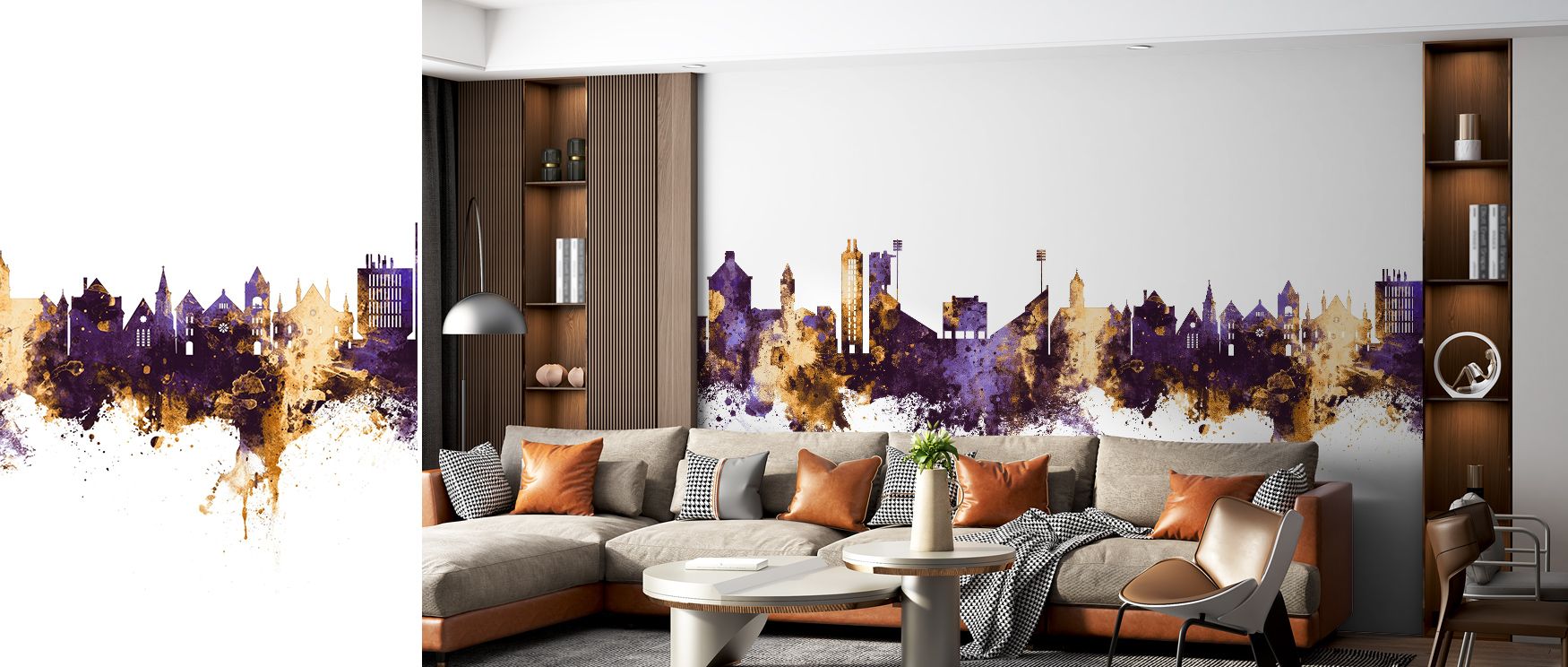 The artistry of Lawrence Kansas Skyline Purple & Gold Wallpaper emerges in bold tones layered with cultural pride. Perfect for offices or bedrooms, it enriches atmosphere with vibrancy. Each motif conveys artistry, ensuring walls reflect heritage, strengt