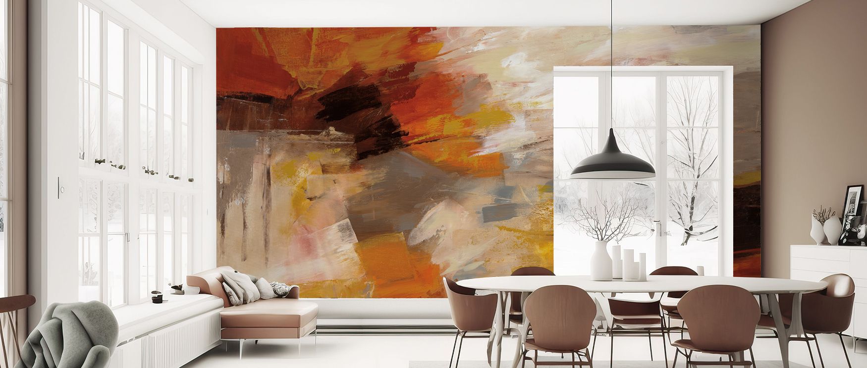 Leaves Falling Wallpaper suggests seasonal rhythm through patterns shaped in natural tone. Its motifs enrich bedrooms or kitchens, offering warmth. Each motif conveys artistry, shaping walls into calm spaces filled with charm, serenity, and autumnal vibra