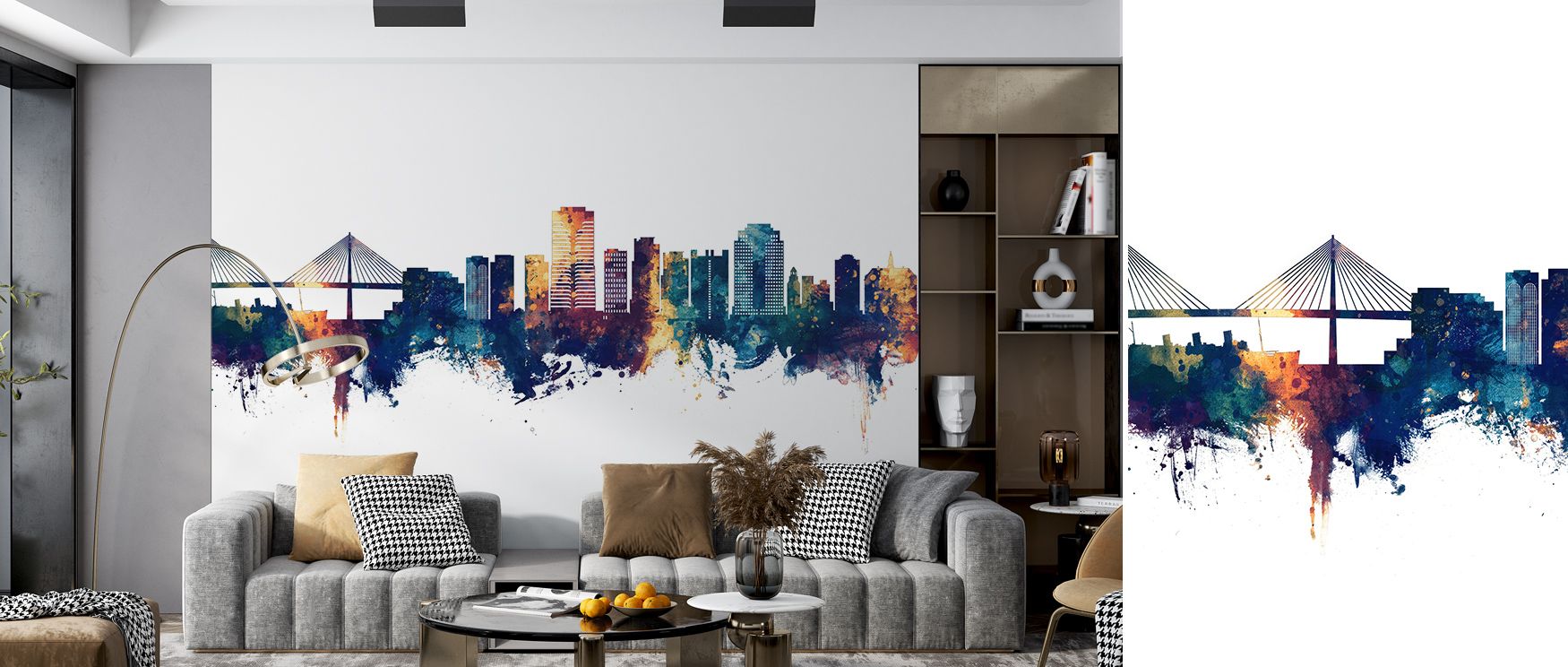Long Beach California Skyline Blue & Bronze Wallpaper reflects cultural heritage shaped in radiant tones. Suited for bedrooms or offices, it enriches atmosphere with vibrancy. Each motif conveys artistry, ensuring walls radiate pride, strength, and metrop