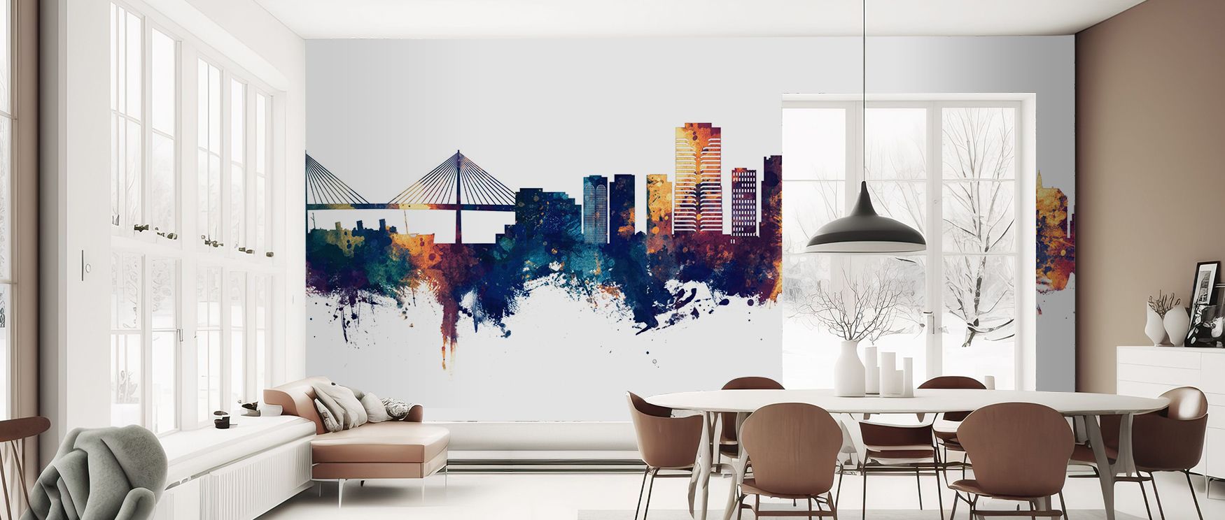 Long Beach California Skyline Blue & Bronze Wallpaper blossoms with urban imagery shaped in radiant tones. Perfect for offices or bedrooms, it enriches interiors with pride. Each motif conveys artistry, ensuring walls resonate with heritage, charm, and vi