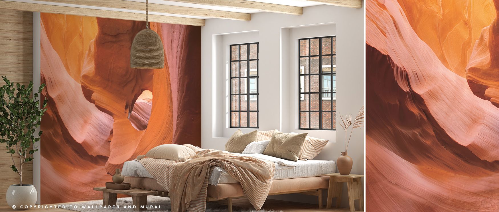 Lower Antelope Canyon II Wallpaper interprets canyon forms into imagery layered in tone. Its motifs enrich bedrooms or living rooms with calm presence. Each motif conveys artistry, ensuring interiors resonate with balance, resilience, and grounded charm w