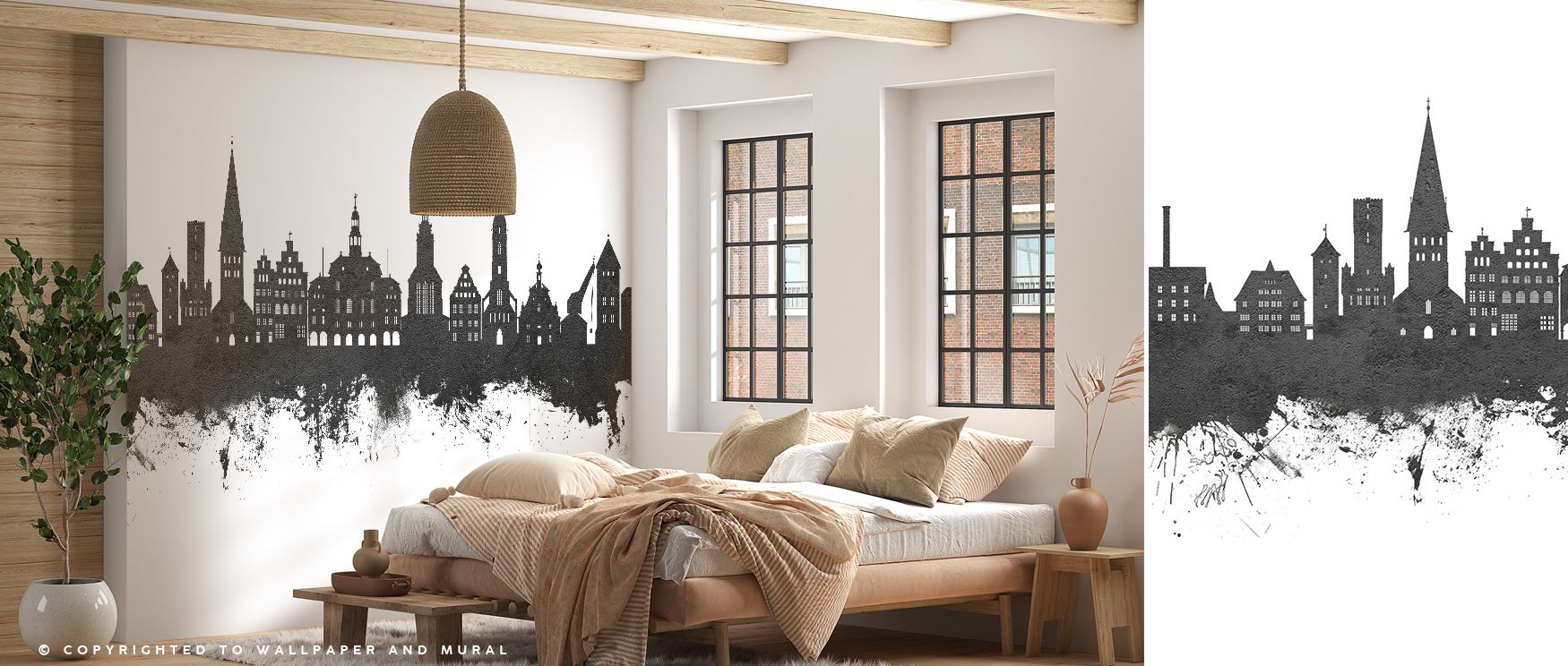 Luneburg Germany Skyline Black & White Wallpaper interprets metropolitan pride into dramatic silhouettes. Its motifs enrich bedrooms or offices with strength. Each motif conveys artistry, ensuring interiors resonate with cultural pride while shaping walls