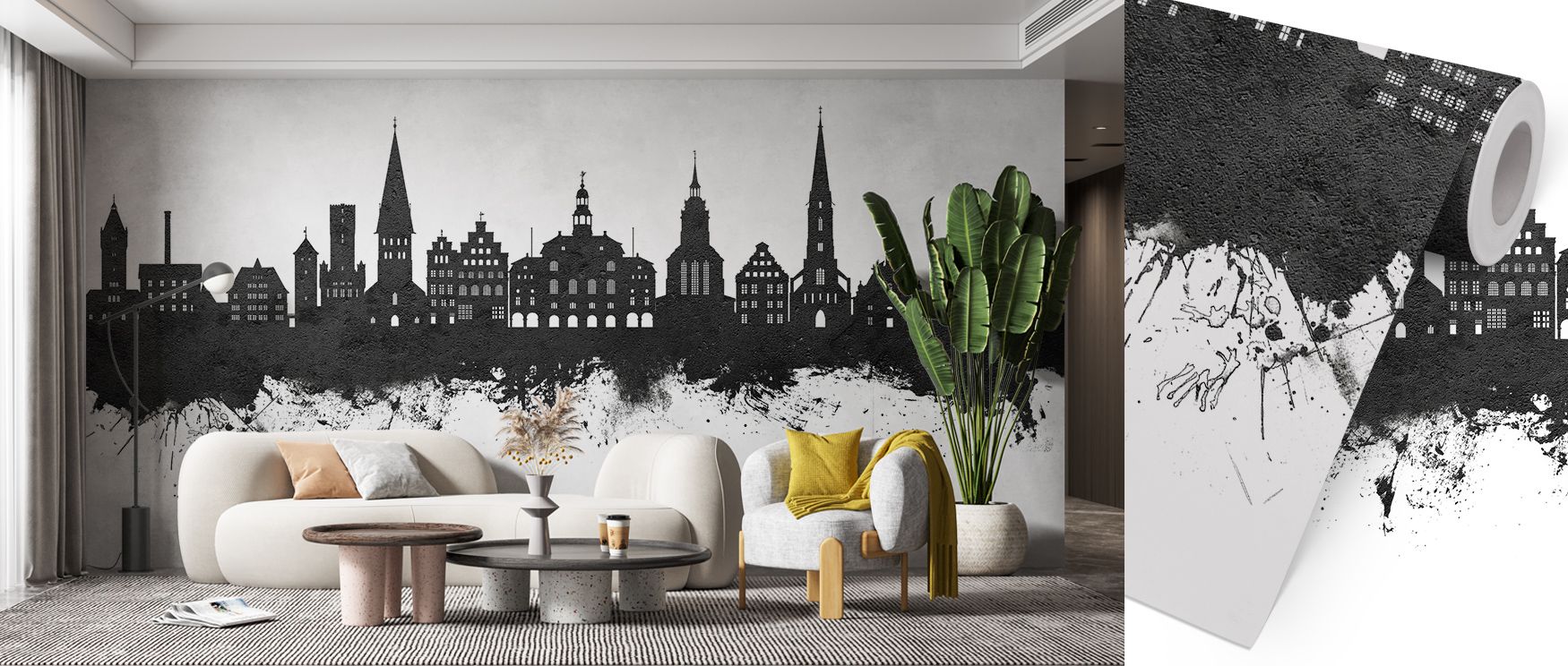 Luneburg Germany Skyline Black & White Wallpaper thrives on monochrome rhythm shaped with tone. Suited for living rooms or offices, it enriches atmosphere with strength. Each motif conveys artistry, ensuring walls reflect heritage, metropolitan vibrancy, 