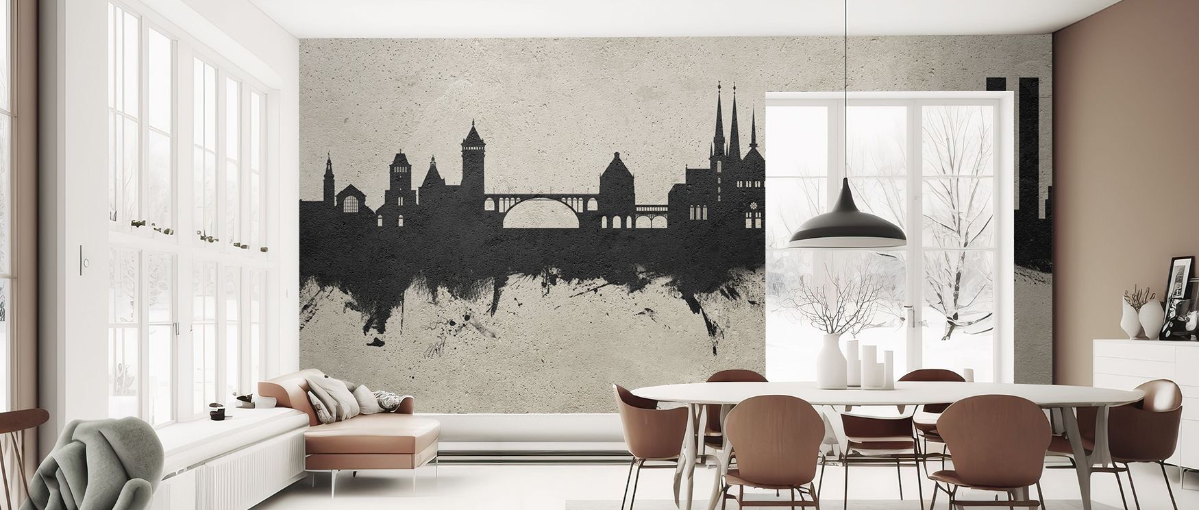 Luxembourg City Skyline Concrete Wallpaper blossoms with gritty imagery shaped in layered tone. Perfect for offices or bedrooms, it enriches interiors with strength. Each motif conveys artistry, ensuring walls reflect cultural pride, resilience, and vibra
