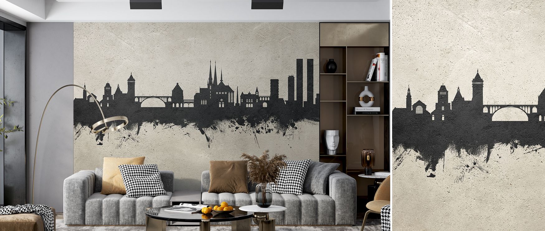Luxembourg City Skyline Concrete Wallpaper thrives on gritty rhythm expressed through silhouettes. Perfect for living rooms or lofts, it enriches atmosphere with strength. Each motif conveys artistry, ensuring walls resonate with metropolitan heritage and