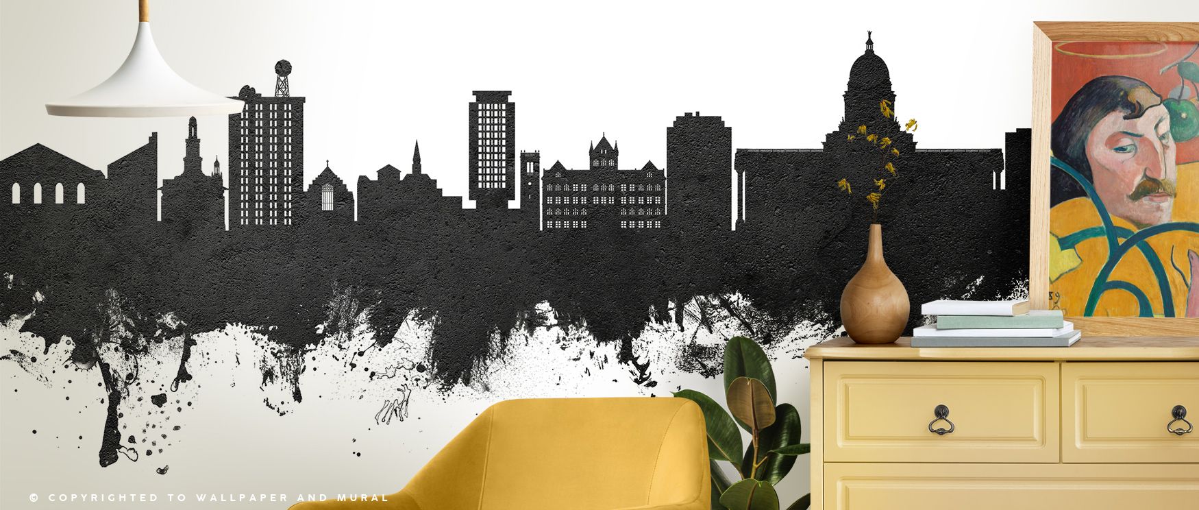 Madison Wisconsin Skyline Black & White Wallpaper reflects heritage spirit expressed in monochrome rhythm. Perfect for bedrooms or offices, it enriches interiors with cultural pride. Each motif conveys artistry, ensuring walls radiate metropolitan balance