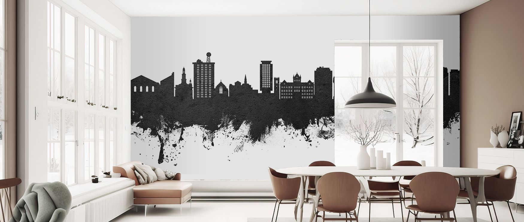 Madison Wisconsin Skyline Black & White Wallpaper thrives on contrast shaped in monochrome imagery. Perfect for living rooms or bedrooms, it enriches atmosphere with cultural pride. Each motif conveys artistry, ensuring walls resonate with heritage, resil