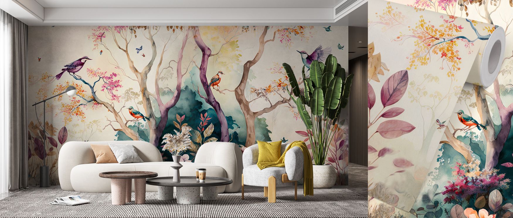 Magical Birds Wallpaper reflects whimsical storytelling expressed through bird imagery. Suited for nurseries or playrooms, it enriches atmosphere with joy. Each motif conveys artistry, ensuring walls resonate with imagination, charm, and lively character 