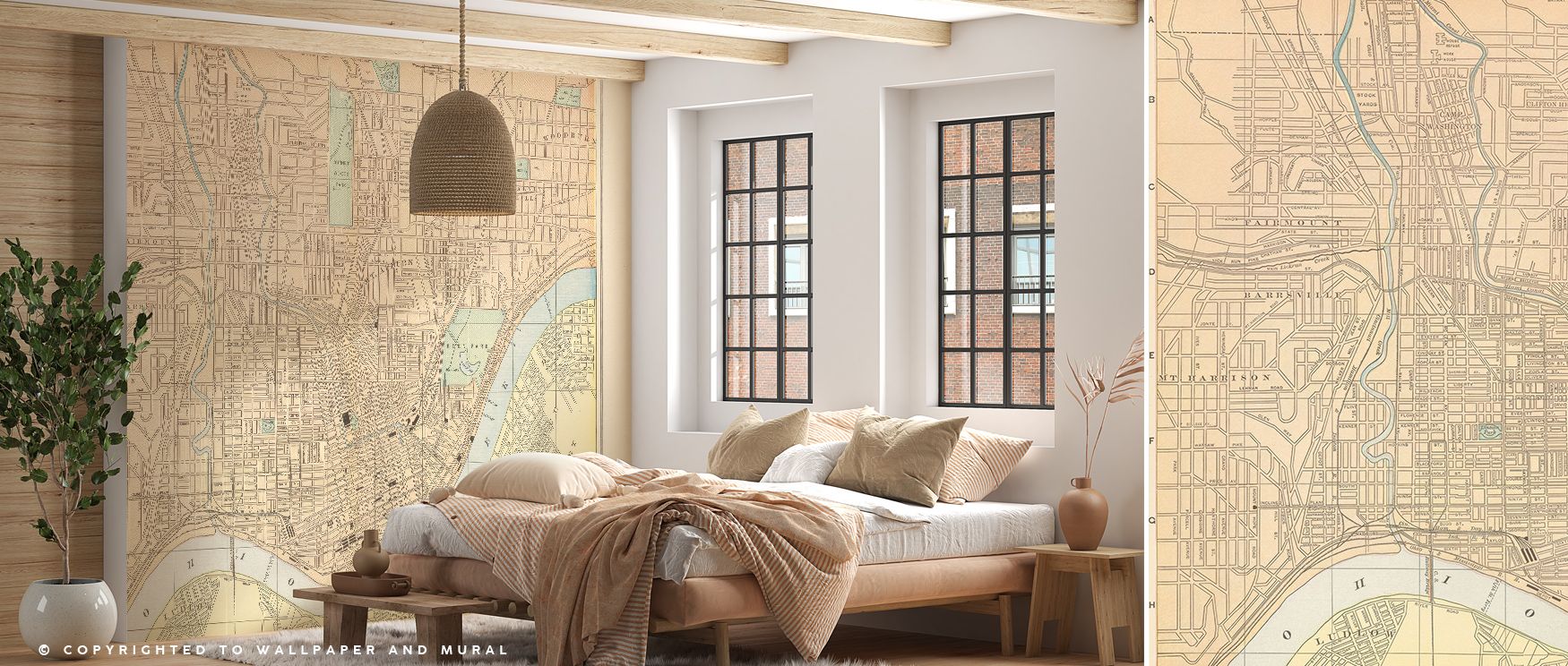 Map of Cincinnati Wallpaper thrives on cartographic imagery shaped with tone. Its motifs enrich offices or bedrooms with balance. Each motif conveys artistry, ensuring walls resonate with cultural pride, strength, and metropolitan rhythm while shaping int