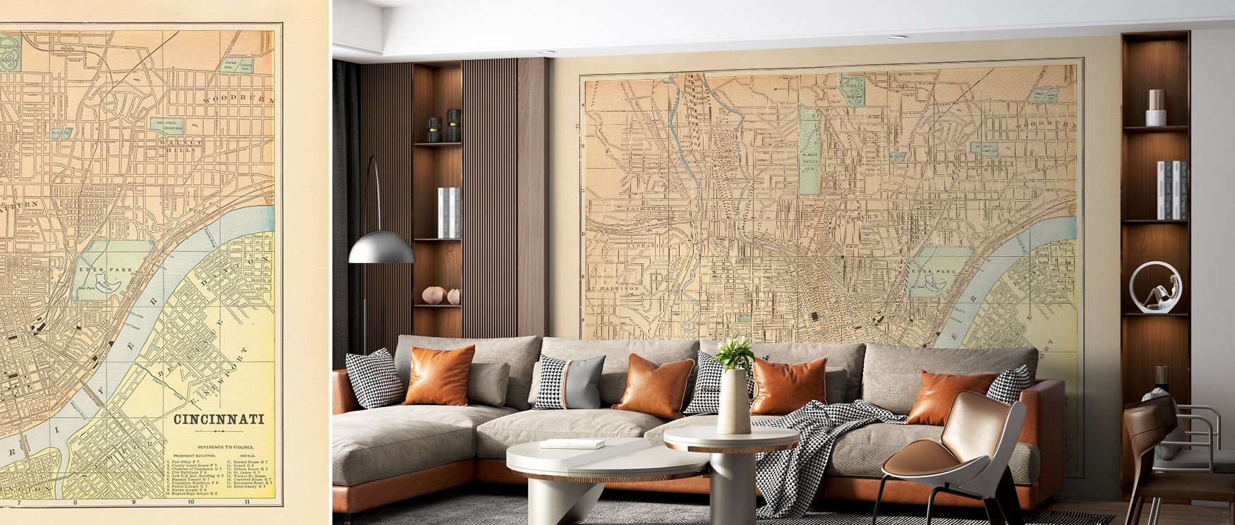 Map of Cincinnati Wallpaper blossoms with cartographic motifs shaped with character. Perfect for offices or bedrooms, it enriches atmosphere with pride. Each motif conveys artistry, ensuring walls resonate with metropolitan strength, balance, and charm ac