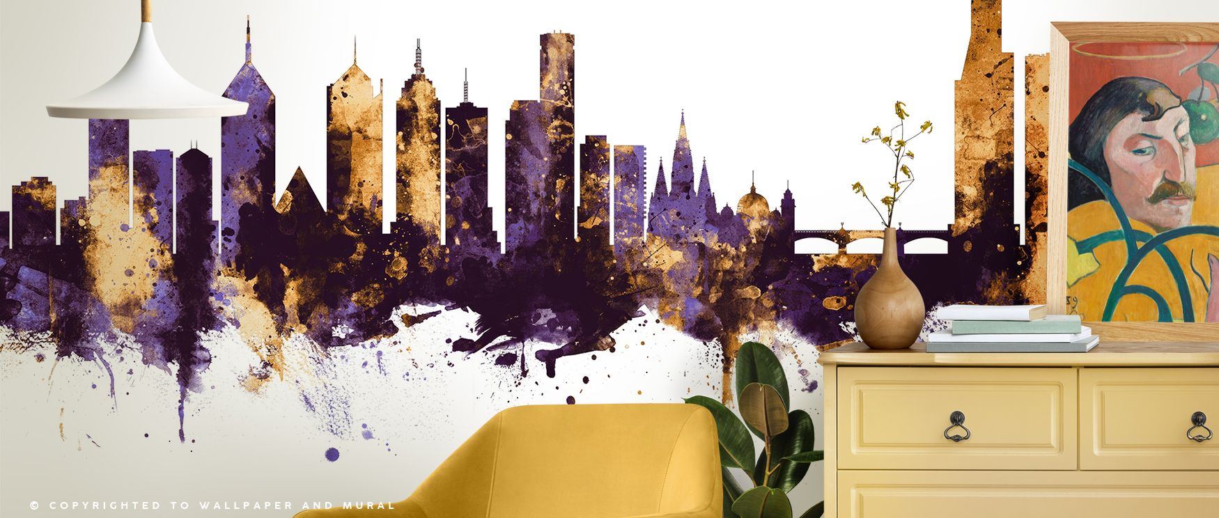 Layers of architectural depth unfold in the Melbourne Australia Skyline Purple & Gold Wallpaper. Its composition merges tone and rhythm, delivering walls alive with culture. Interiors like bedrooms or offices become enriched with refined presence, where c