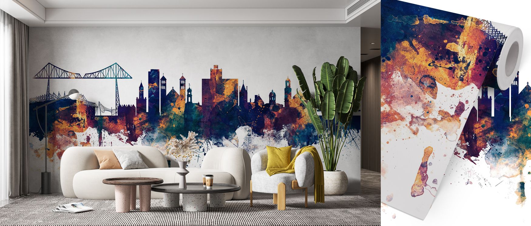 Within the Middlesbrough England Skyline Blue & Bronze Wallpaper, tonal contrasts suggest both heritage and modern refinement. Its imagery reflects cultural charm, enriching offices or bedrooms. Each surface carries rhythm and composure, shaping walls int