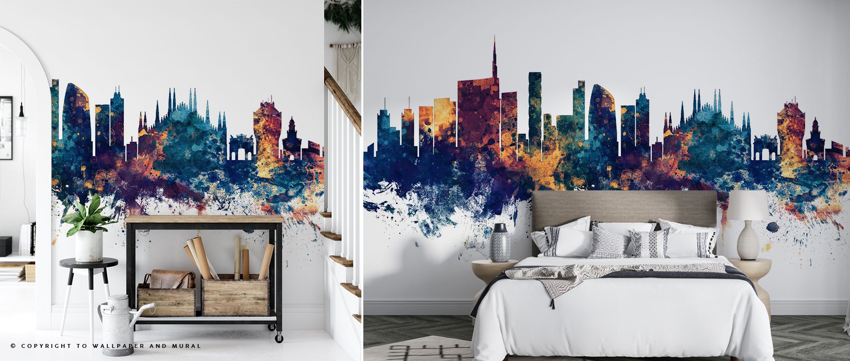 Milan Italy Skyline Blue & Bronze Wallpaper carries luminous tones across refined skylines, where deep blue merges with warm bronze. Its architectural imagery conveys cultural elegance and artistic presence, adding sophistication into interiors. Suitable 
