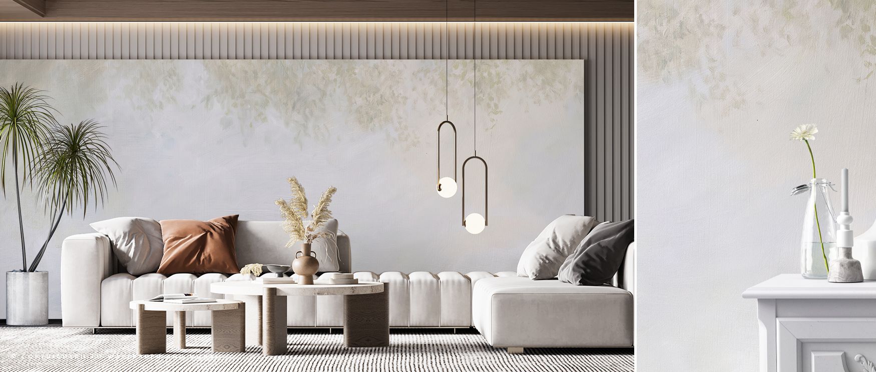 Subtle atmospheric transitions define the Misty Morning Wallpaper, where delicate shading creates smooth harmony across walls. Each gradient reflects the interplay of light and shadow during calm dawns, allowing interiors to embody a sense of renewal. In 